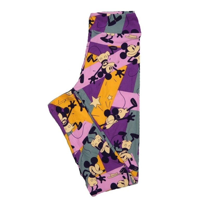 LuLaRoe Tween Disney Mickey Mouse Emotions Knocked Out Leggings fits Adult Adult Sizes 00-0
