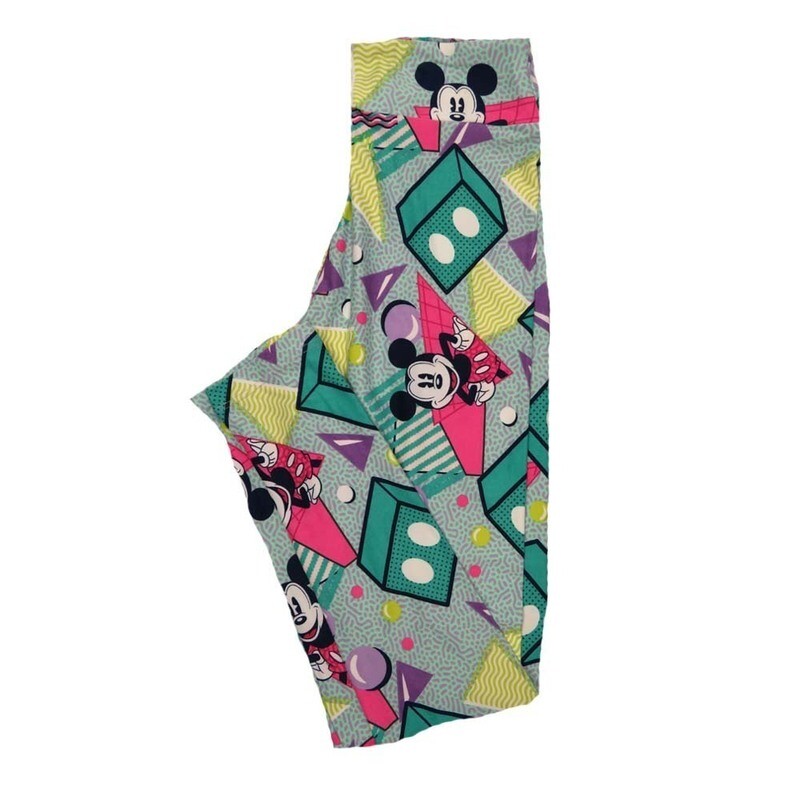 LuLaRoe Tween Disney Mickey Mouse Smiling Polka Dot Geometric Leggings fits Adult Adult Sizes 00-0