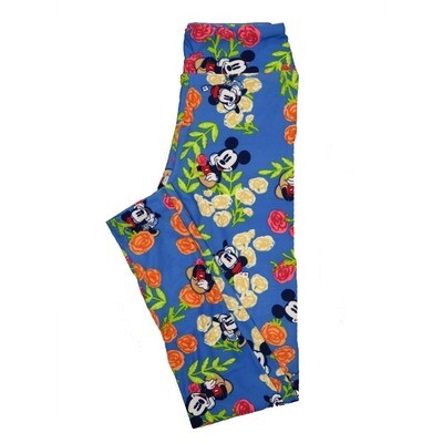LuLaRoe Tween Disney Mickey Mouse Roses Leggings fits Adult Adult Sizes 00-0
