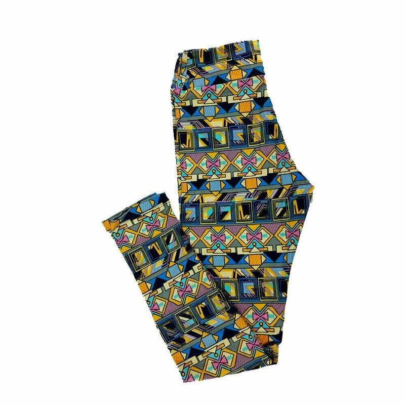 LuLaRoe Tween Floral Geometric fits Adult Leggings Adult Sizes 00-0
