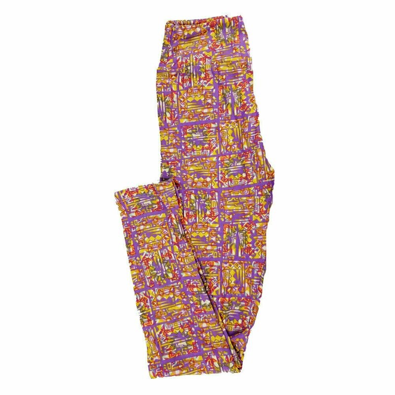 LuLaRoe Tween Floral Geometric fits Adult Leggings Adult Sizes 00-0