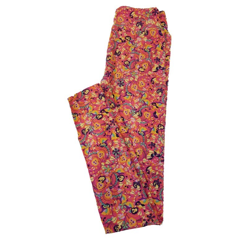 LuLaRoe Tween Floral Leggings fits Adult Adult Sizes 00-0