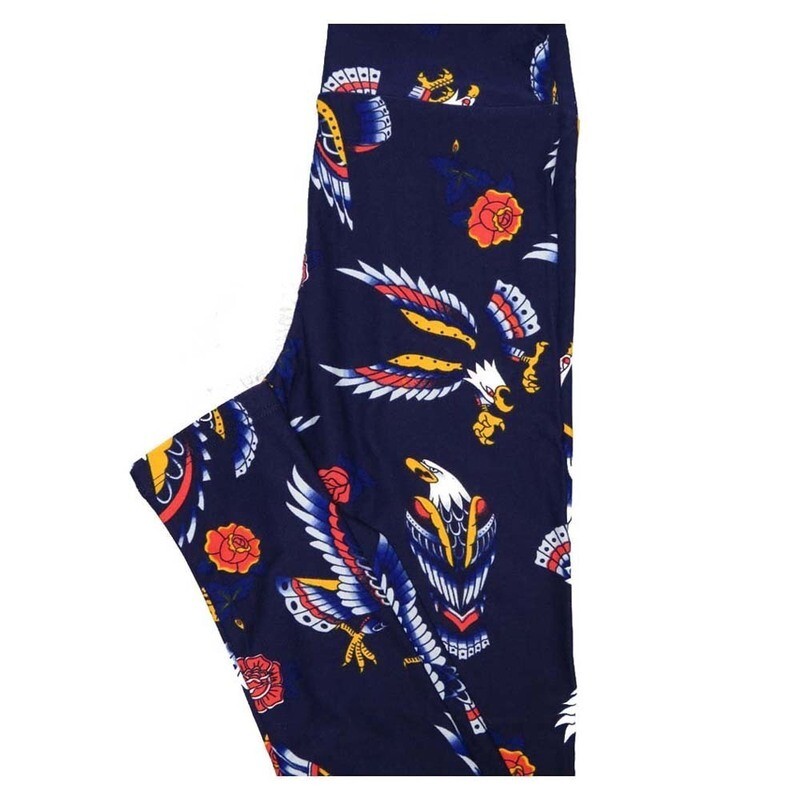 LuLaRoe Tween Geometric American Bald Eagle Leggings fits Adult Adult Sizes 00-0