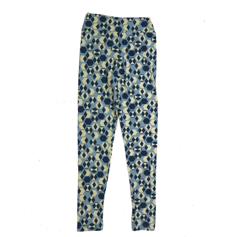 LuLaRoe Tween Geometric Hexagons 3D Leggings fits Adult sizes 00-0 TWEEN-3392-ZB2
