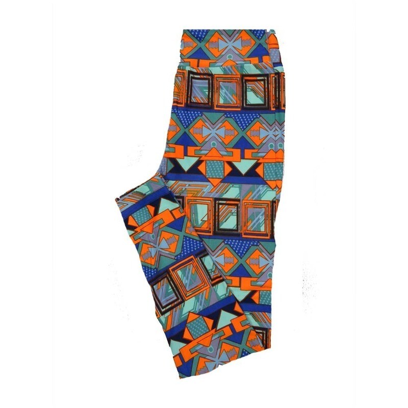 LuLaRoe Tween Geometric Patchwork Leggings fits Adult Adult Sizes 00-0