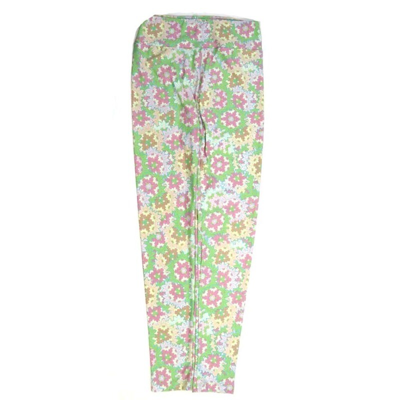 LuLaRoe One Size OS Mandalas Cream Blue Pink Red OS-4423-H  Buttery Soft Womens Leggings fits Adults 2-10