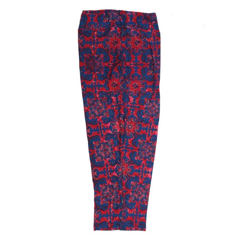 LuLaRoe One Size OS Mandalas Red Blue OS-4423-D  Buttery Soft Womens Leggings fits Adults 2-10