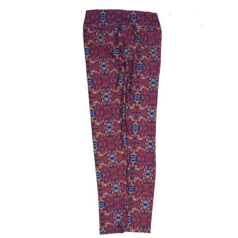 LuLaRoe One Size OS Paisley Heart Geometric OS-4423-I  Buttery Soft Womens Leggings fits Adults 2-10