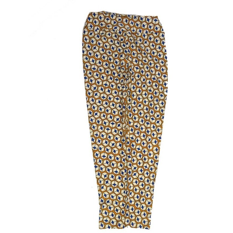 LuLaRoe One Size OS 3D Boxes Blue White Green OS-4425-M  Buttery Soft Womens Leggings fits Adults 2-10