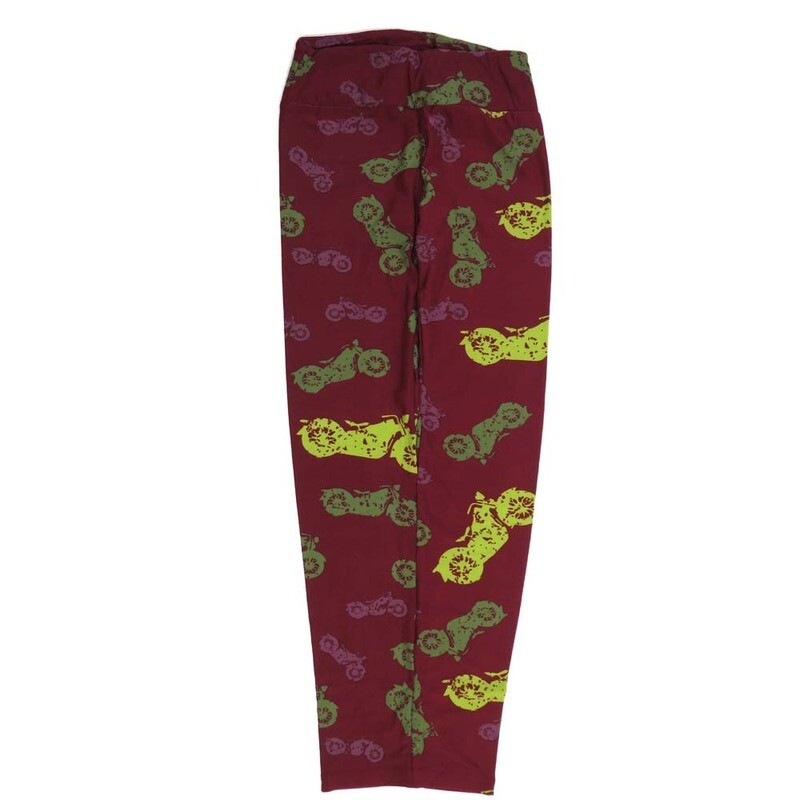 LuLaRoe One Size OS Classic Low Rider Motorcycles Black Yellow Red Purple OS-4425-I  Buttery Soft Womens Leggings fits Adults 2-10