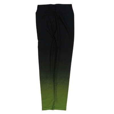 LuLaRoe Tween Solid Black to Hombre Green Leggings fits Adult sizes 00-0 TWEEN-3402-ZA