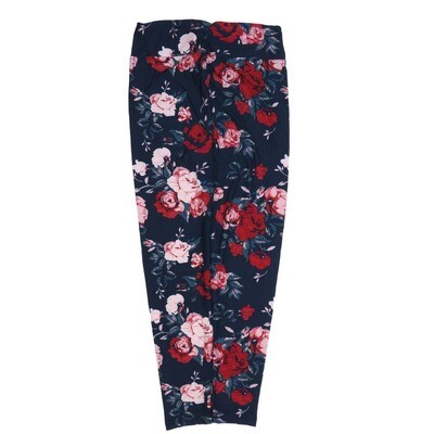LuLaRoe One Size OS Roses Blue Red Pink OS-4427-Z Buttery Soft Womens Leggings fits Adults 2-10