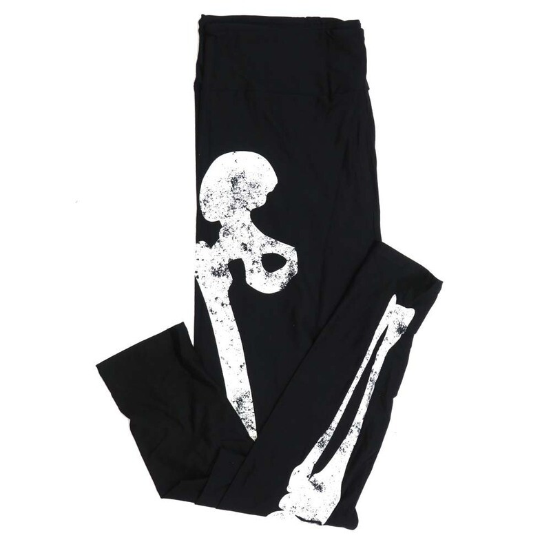 LuLaRoe Tween TW Halloween Black and White Skeleton Bones Legs Front only Solid Black back Womens Buttery Soft Leggings fits Adult Adults 00-0 892386 LuLaRoe Tween TW Halloween Black and White Skeleton Bones Legs Front only Solid Black back Womens Buttery Soft Leggings fits Adult Adults 00-0 892386