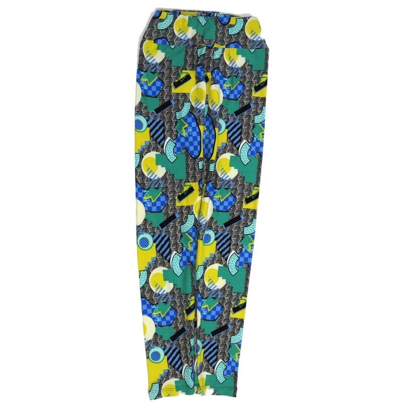 LuLaRoe Tween Breakfest Items Abstract Leggings fits Adult sizes 00-0 TWEEN-3401-L