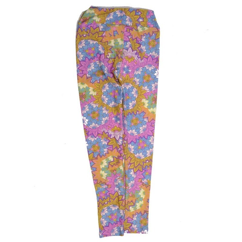 LuLaRoe Tween Mandala Blue Purple Orange White Leggings fits Adult sizes 00-0 TWEEN-3401-ZH