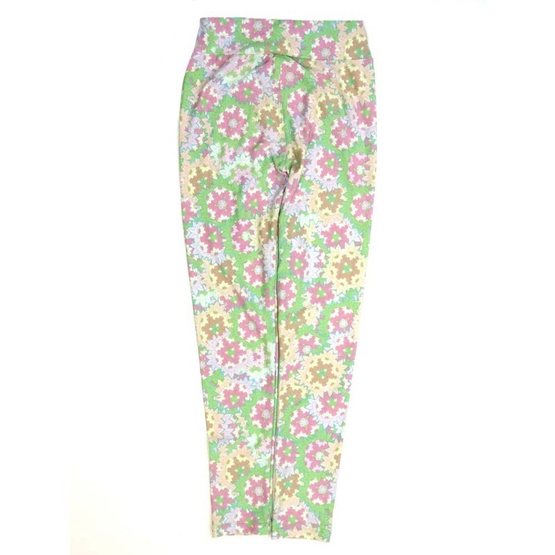 LuLaRoe Tween Mandalas Cream Blue Purple Turquoise Leggings fits Adult sizes 00-0 TWEEN-3402-A2