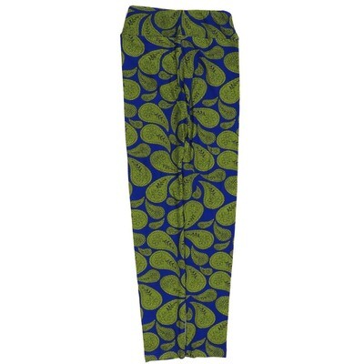 LuLaRoe Tween Paisley Blue Gold Leggings fits Adult sizes 00-0 TWEEN-3402-B2