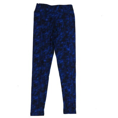 LuLaRoe Tween Tye Dye Abstract Blotter Black Blue Leggings fits Adult sizes 00-0 TWEEN-3388-D5