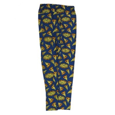 LuLaRoe One Size OS Pizza Pie Slices Blue Red OS-4425-ZG  Buttery Soft Womens Leggings fits Adults 2-10