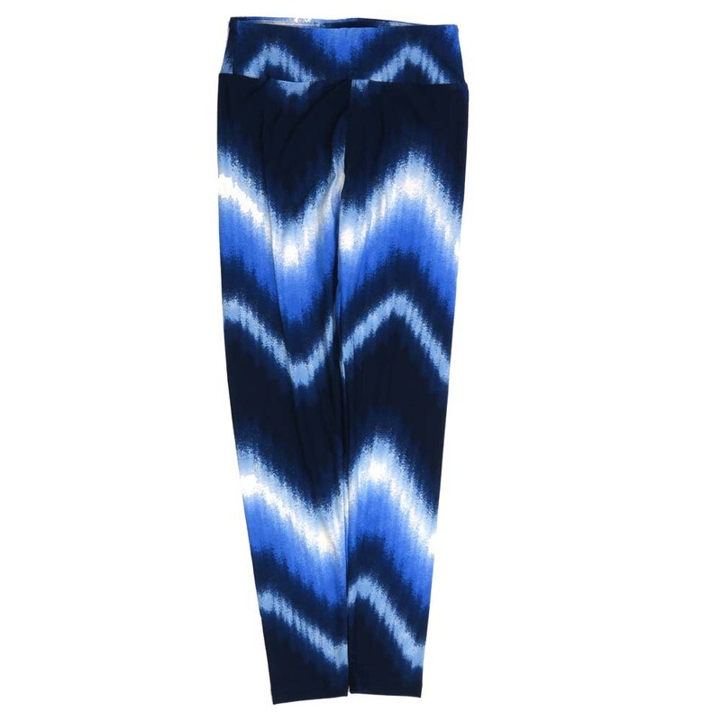 LuLaRoe Tween Zig Zag Stripe Blue Purple White Leggings fits Adult sizes 00-0 TWEEN-3402-V