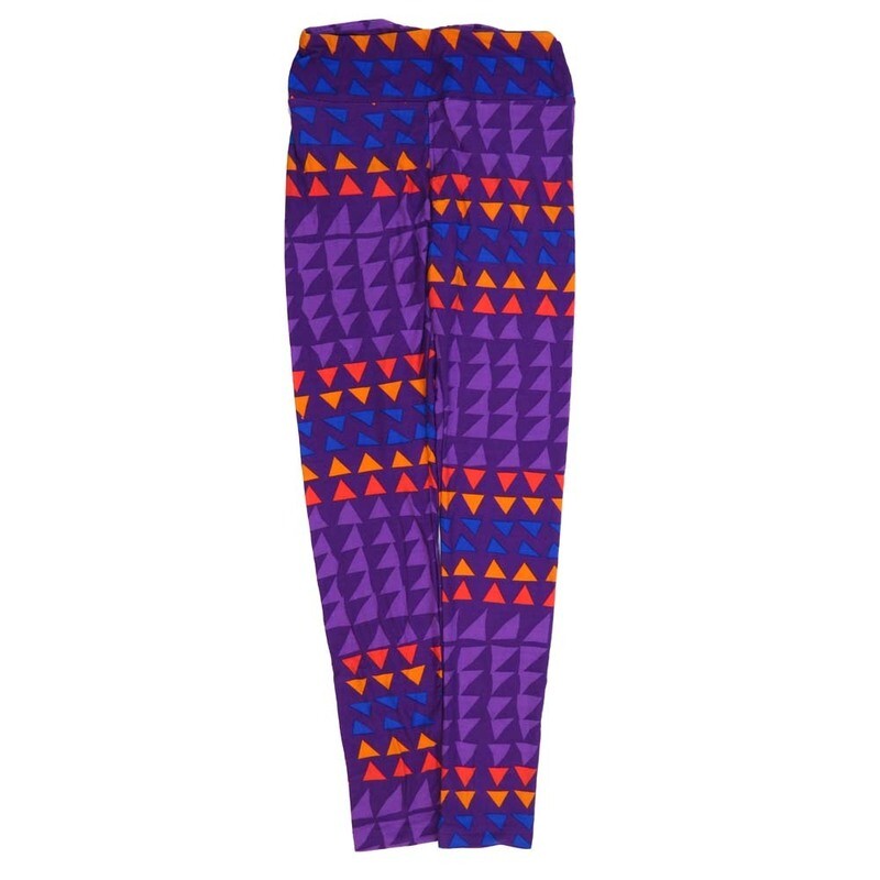 LuLaRoe One Size OS Stripes Triangles Blue Green Purple OS-4427-Q  Buttery Soft Womens Leggings fits Adults 2-10