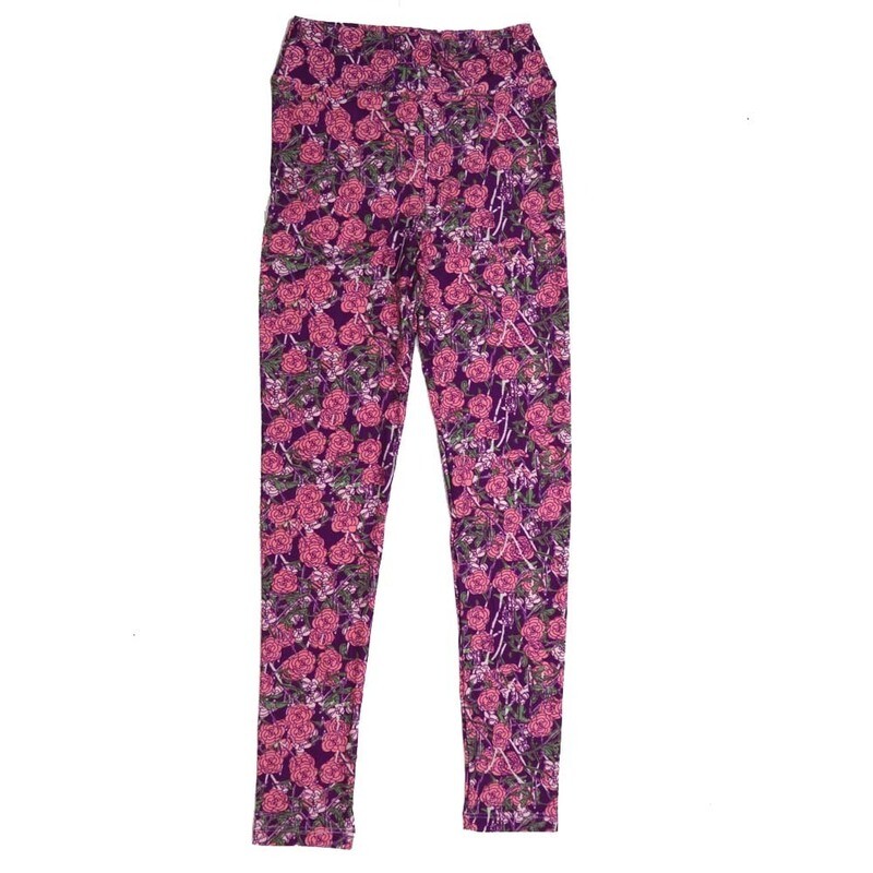 LuLaRoe Tween Roses Leggings fits Adult sizes 00-0 TWEEN-3392-I
