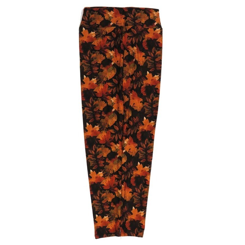 LuLaRoe Tween Leaves Foliage Black Green Brown Red Leggings fits Adult sizes 00-0 TWEEN-3402-ZH