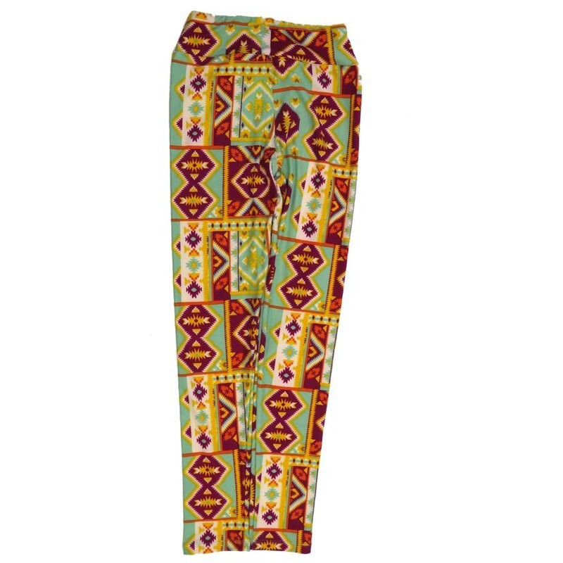 LuLaRoe Tween Geometric Patchwork Leggings fits Adult sizes 00-0 TWEEN-3401-H