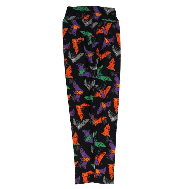 LuLaRoe Tween Halloween Vampire Bats Black Blue Green Gray Leggings fits Adult sizes 00-0 TWEEN-3400-O