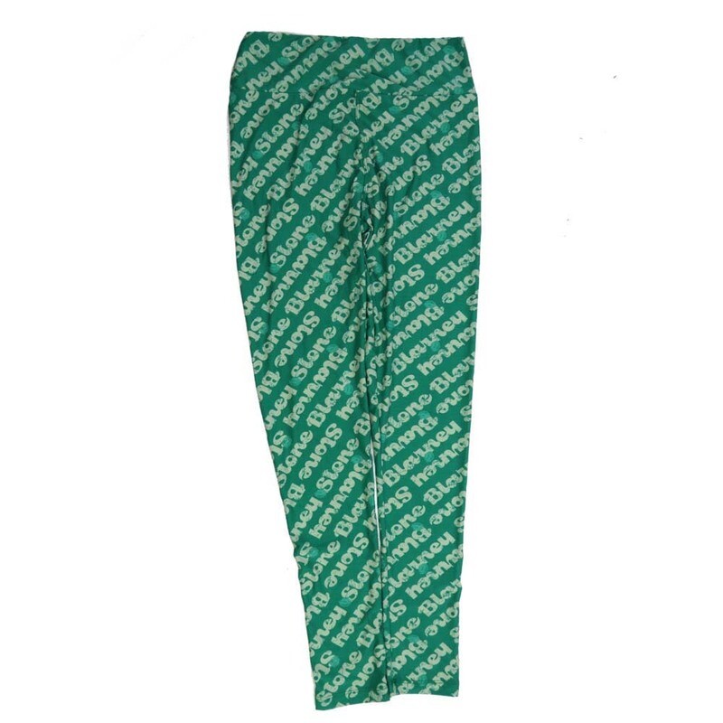 LuLaRoe One Size OS Lucky Irish Blarney Stone Green OS-4424-N  Buttery Soft Womens Leggings fits Adults 2-10