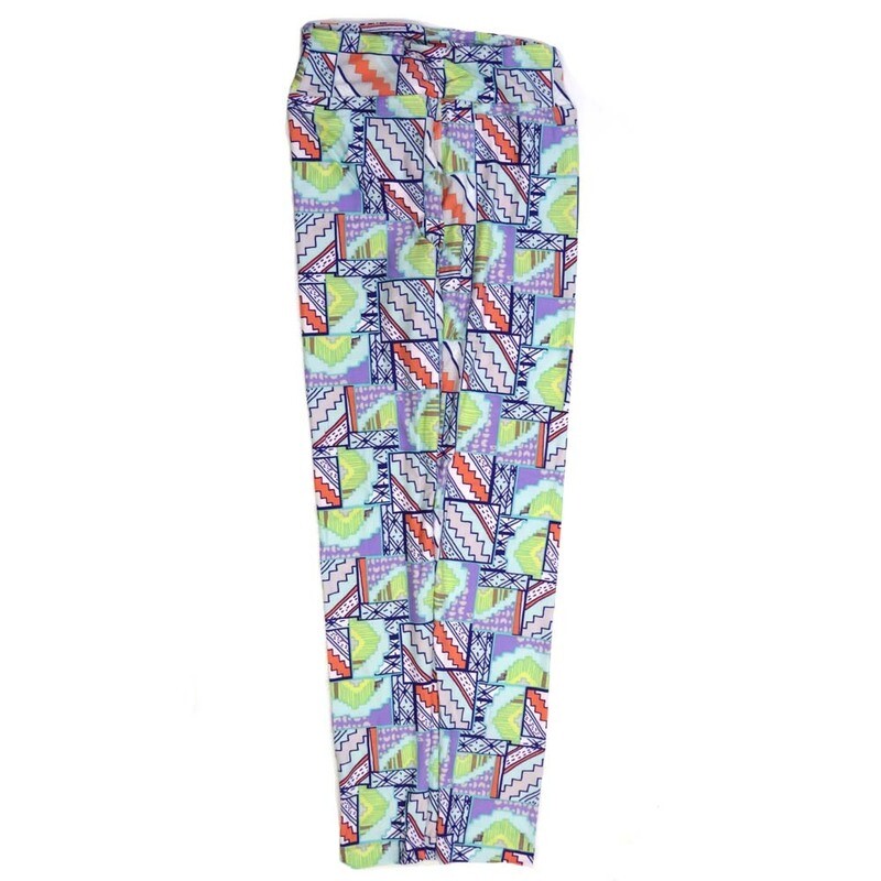 LuLaRoe Tween Stripe Patchwork Zig Zag Diagonal Traingles Leggings fits Adult sizes 00-0 TWEEN-3401-P