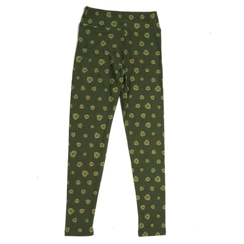 LuLaRoe Tween Polka Dot Pumpkins Green Leggings fits Adult sizes 00-0 TWEEN-3389-N3