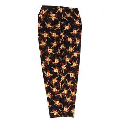 LuLaRoe One Size OS Valentines Cupid Black Red OS-4424-B2  Buttery Soft Womens Leggings fits Adults 2-10