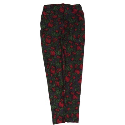 LuLaRoe One Size OS Tomatoes on the Vine Blue Red Green OS-4426-D Buttery Soft Womens Leggings fits Adults 2-10