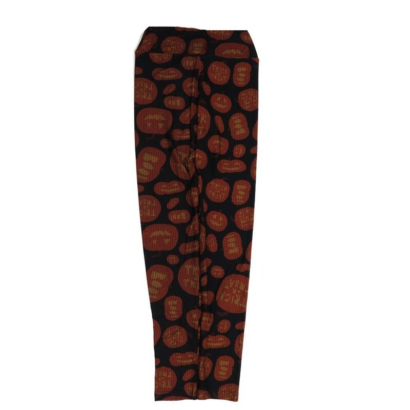LuLaRoe Tween Halloween Pumpkins JackoLanterns Black Orange Leggings fits Adult sizes 00-0 TWEEN-3400-M