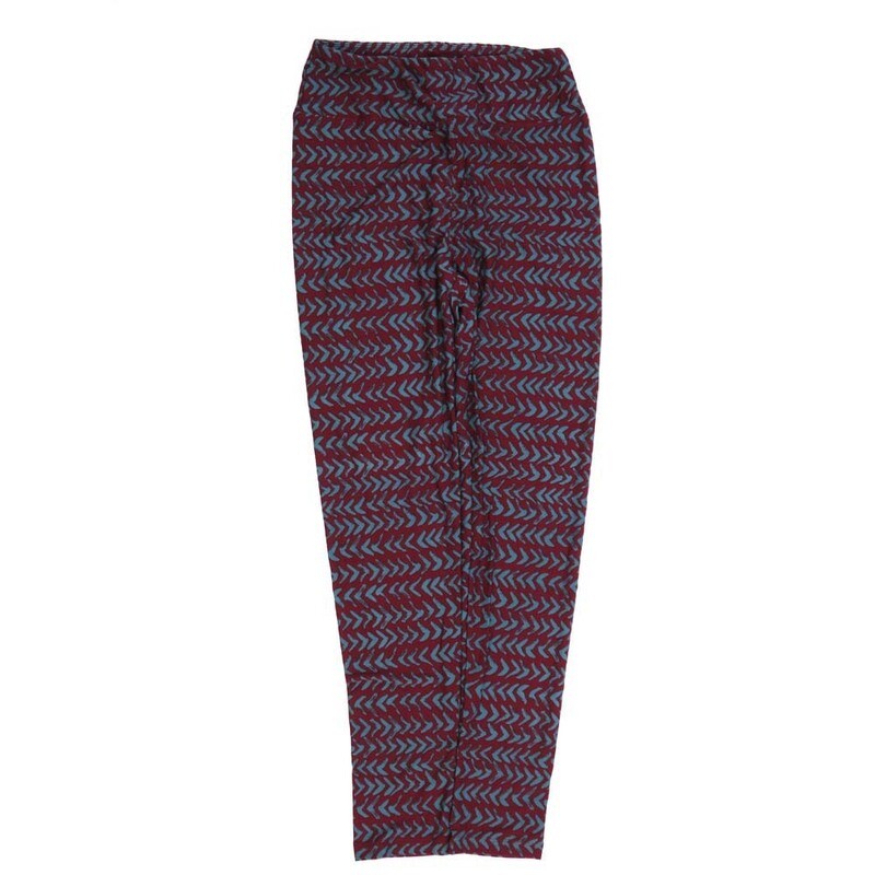 LuLaRoe One Size OS Stripes Herringbone Red Gray OS-4426-ZA  Buttery Soft Womens Leggings fits Adults 2-10
