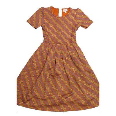 LulaRoe AMELIA a XX-Small Diagonal Stripe AMELIA-A-XXS-220 Full Skirt Pleated Hidden Pocket Dress XXS fits Women sizes 00-0