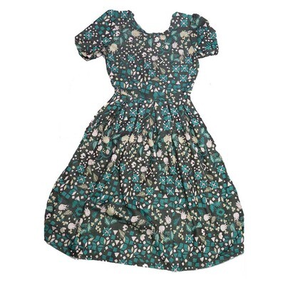 LulaRoe AMELIA a XX-Small Geometric 3D Floral AMELIA-A-XXS-214 Full Skirt Pleated Hidden Pocket Dress XXS fits Women sizes 00-0