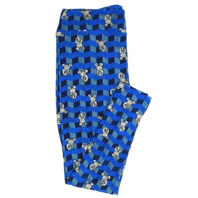 LuLaRoe TCTWO TC2 Disney Olaf from Frozenq Blue Black Gray 9056-ZF Buttery Soft Leggings fits Adult Women sizes 18+