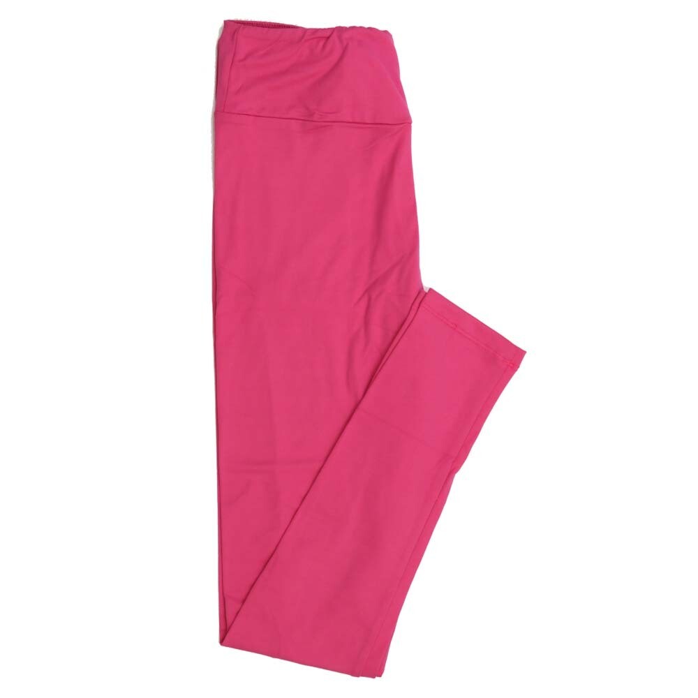 LuLaRoe One Size OS Solid Dark Pink Buttery Soft Leggings 49069 OS fits Adults 2-10