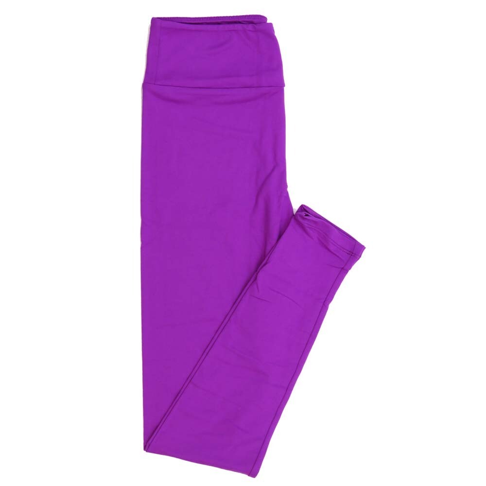 LuLaRoe One Size OS Solid Electric Purple Buttery Soft Leggings - 49076 OS fits Adults 2-10