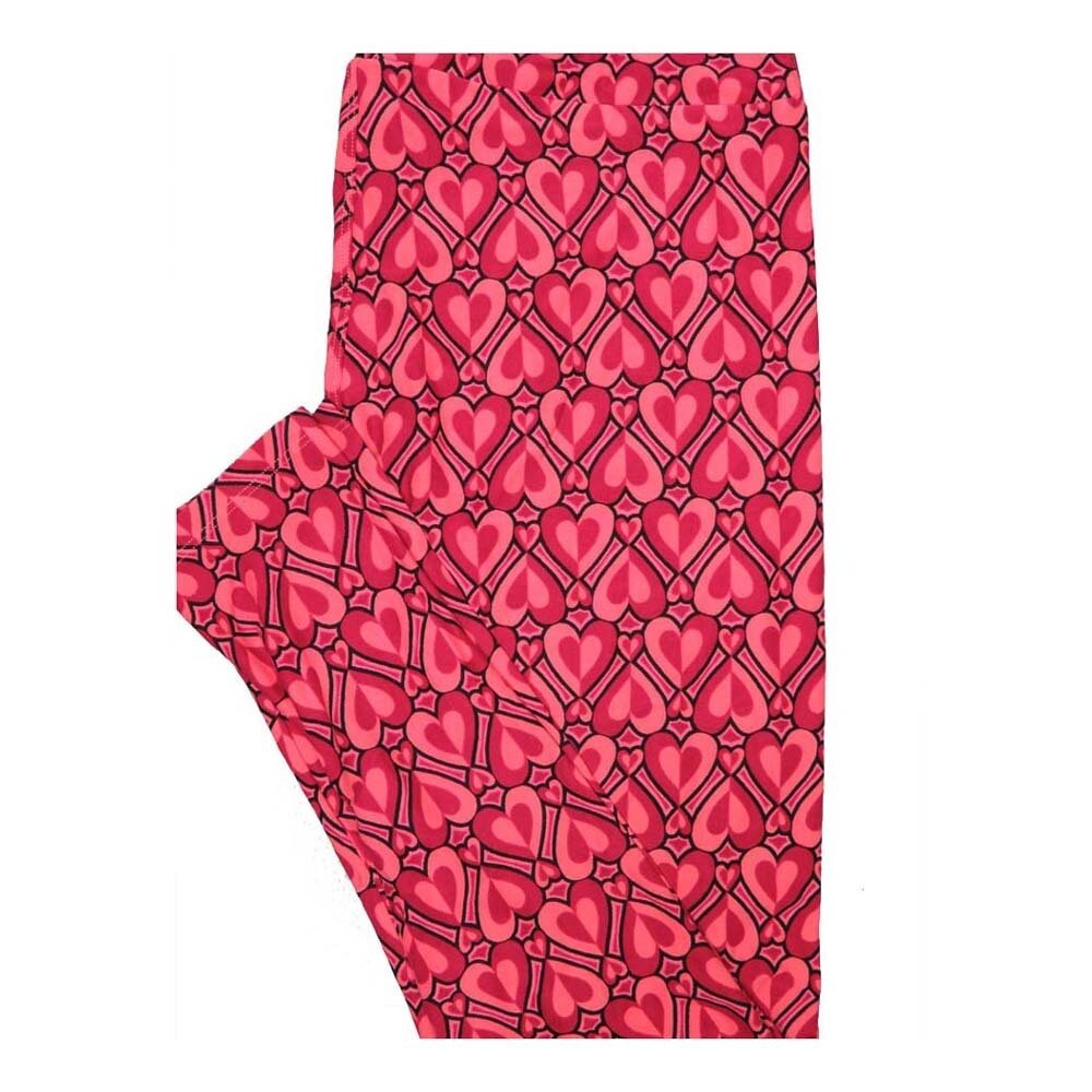 LuLaRoe Tall Curvy TC Valentines Two Tone Interlaced Hearts Buttery Soft Leggings fits Women 12-18