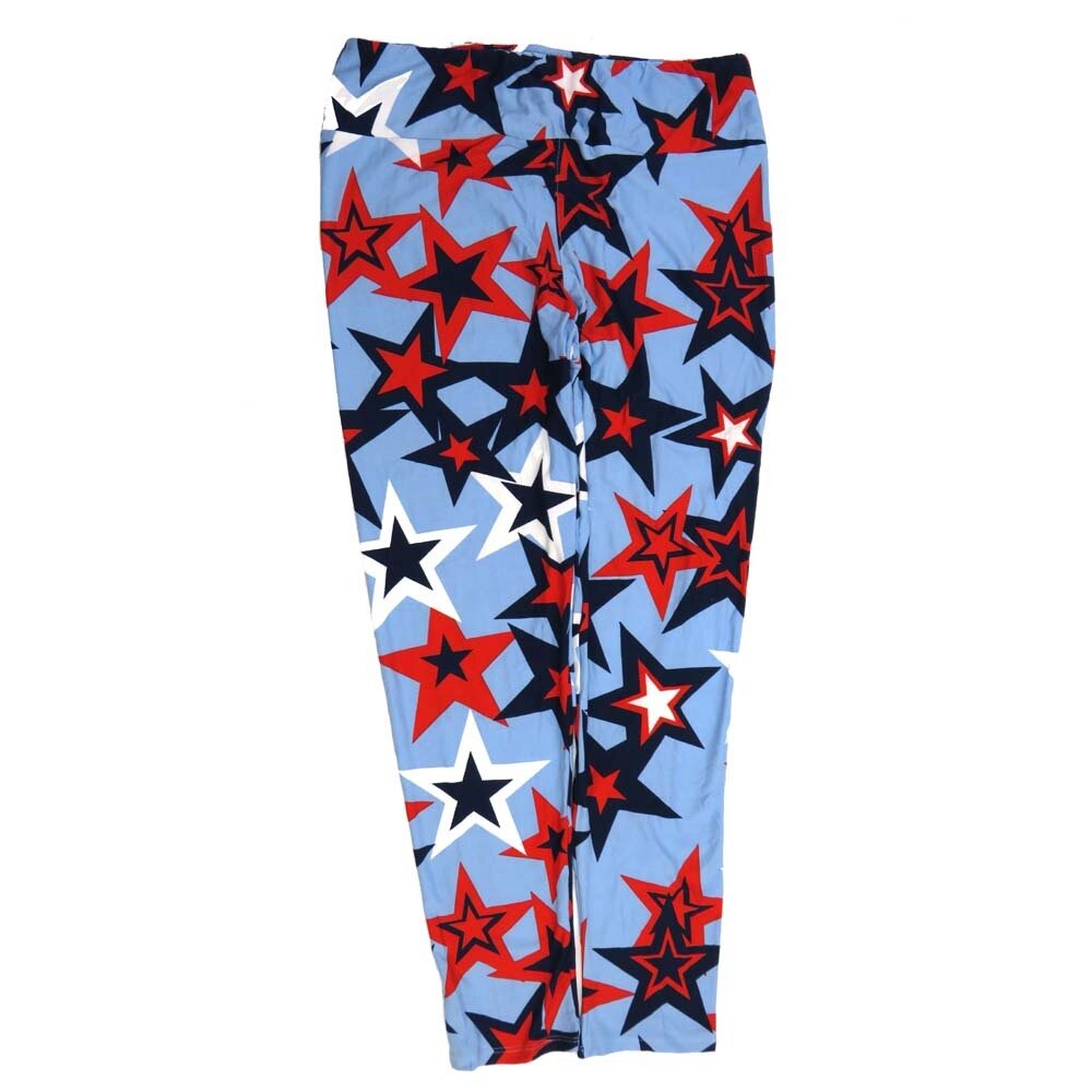 LuLaRoe Tall Curvy TC Americana USA Stars Blue Navy Black Red White Buttery Soft Leggings fits Adult Women sizes 12-18  7073-J
