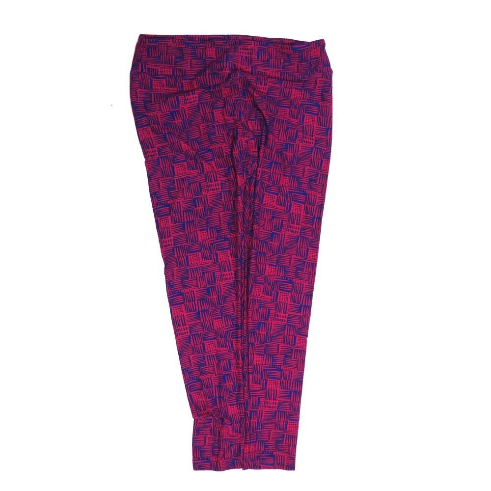 LuLaRoe Tall Curvy TC Parquet Stripe Purple Red Buttery Soft Leggings fits Adult Women sizes 12-18  7073-P