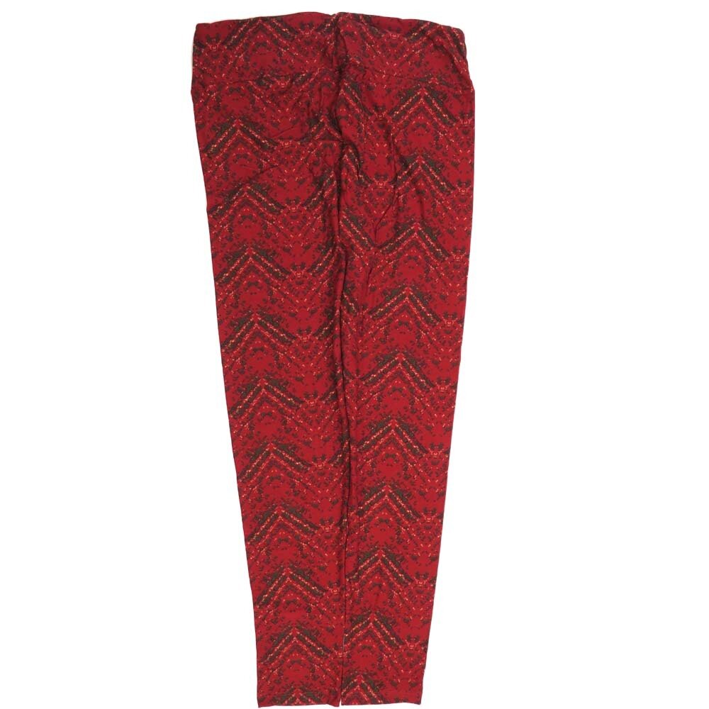 LuLaRoe Tall Curvy TC Stripe Zig Zag Red Black Buttery Soft Leggings fits Adult Women sizes 12-18  7074-A