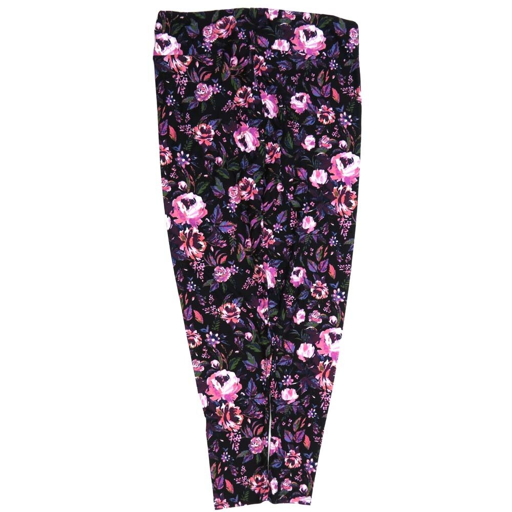 LuLaRoe Tall Curvy TC Roses Black Pink Purple White Buttery Soft Leggings fits Adult Women sizes 12-18  7075-T