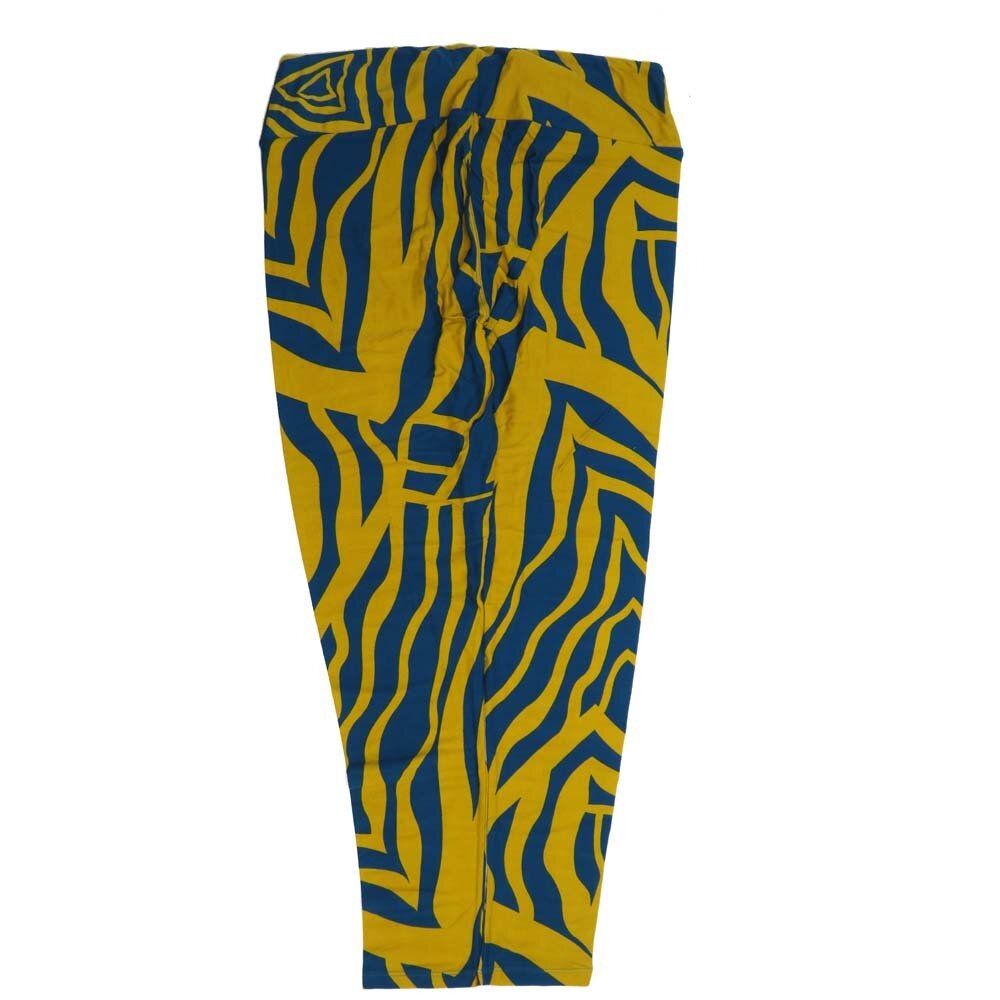 LuLaRoe Tall Curvy TC Zebra Print Mustard Slate Buttery Soft Leggings fits Adult Women sizes 12-18  7076-ZE