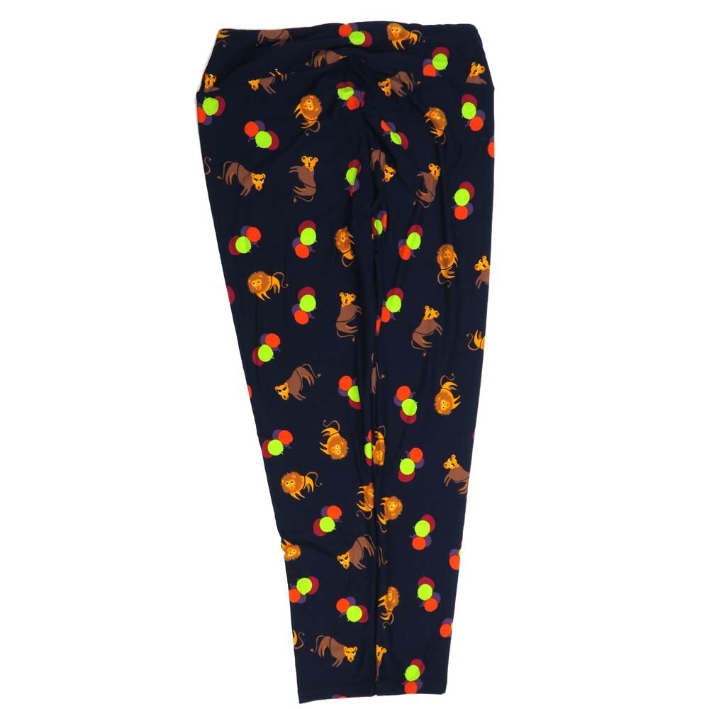 LuLaRoe Tall Curvy TC Lions Ballons Black Yellow Red Green Buttery Soft Leggings fits Adult Women sizes 12-18  7076-ZG
