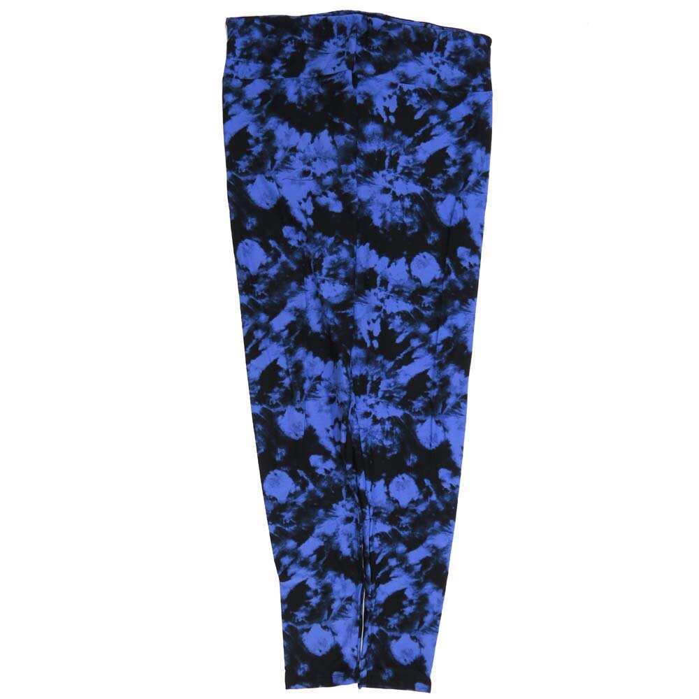LuLaRoe Tall Curvy TC Tye Dye Abstract Black Blue Buttery Soft Leggings fits Adult Women sizes 12-18  7077-P