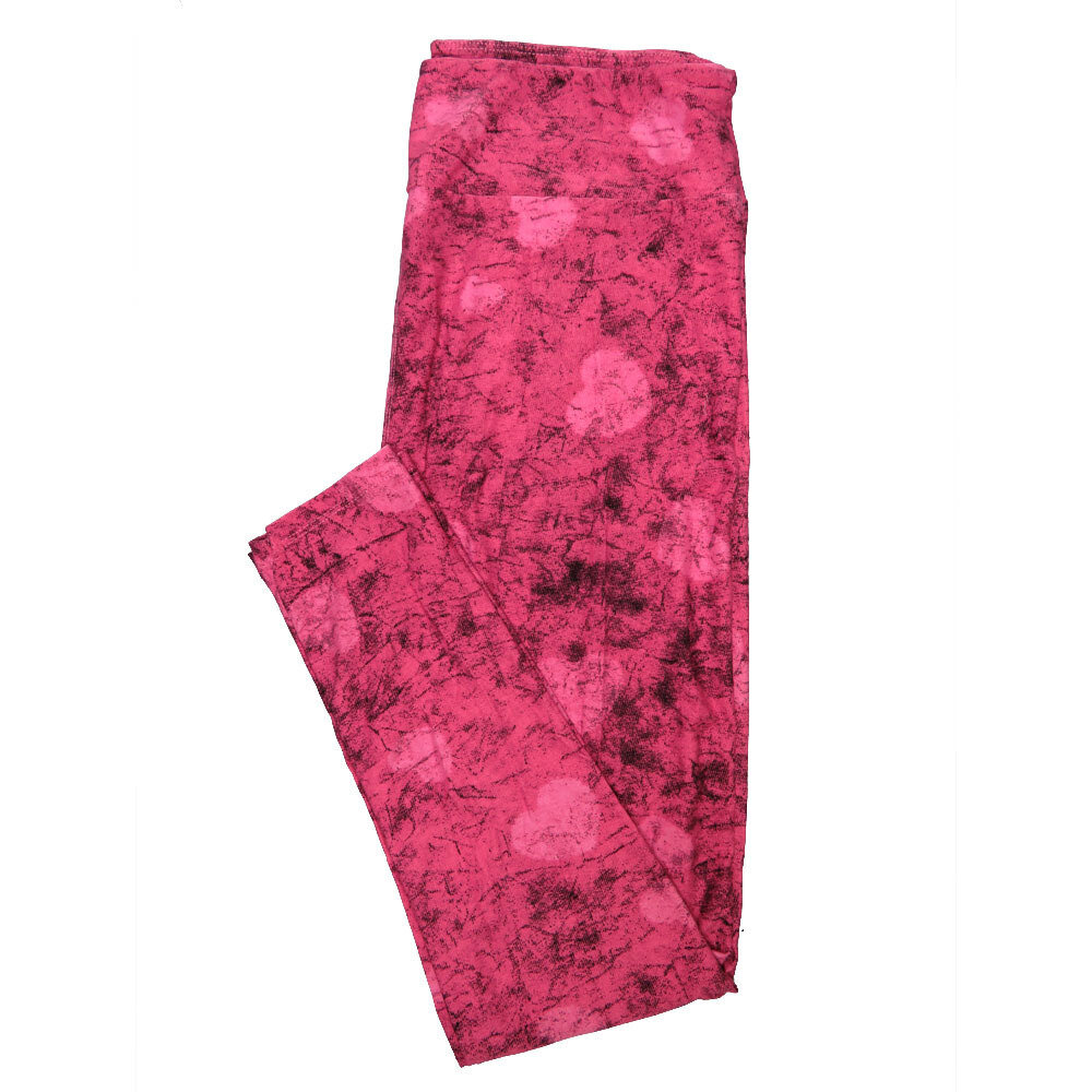 LuLaRoe Tall Curvy TC Abstract Hearts Pink Dark Pink Valentines Buttery Soft Leggings fits Adult Women sizes 12-18